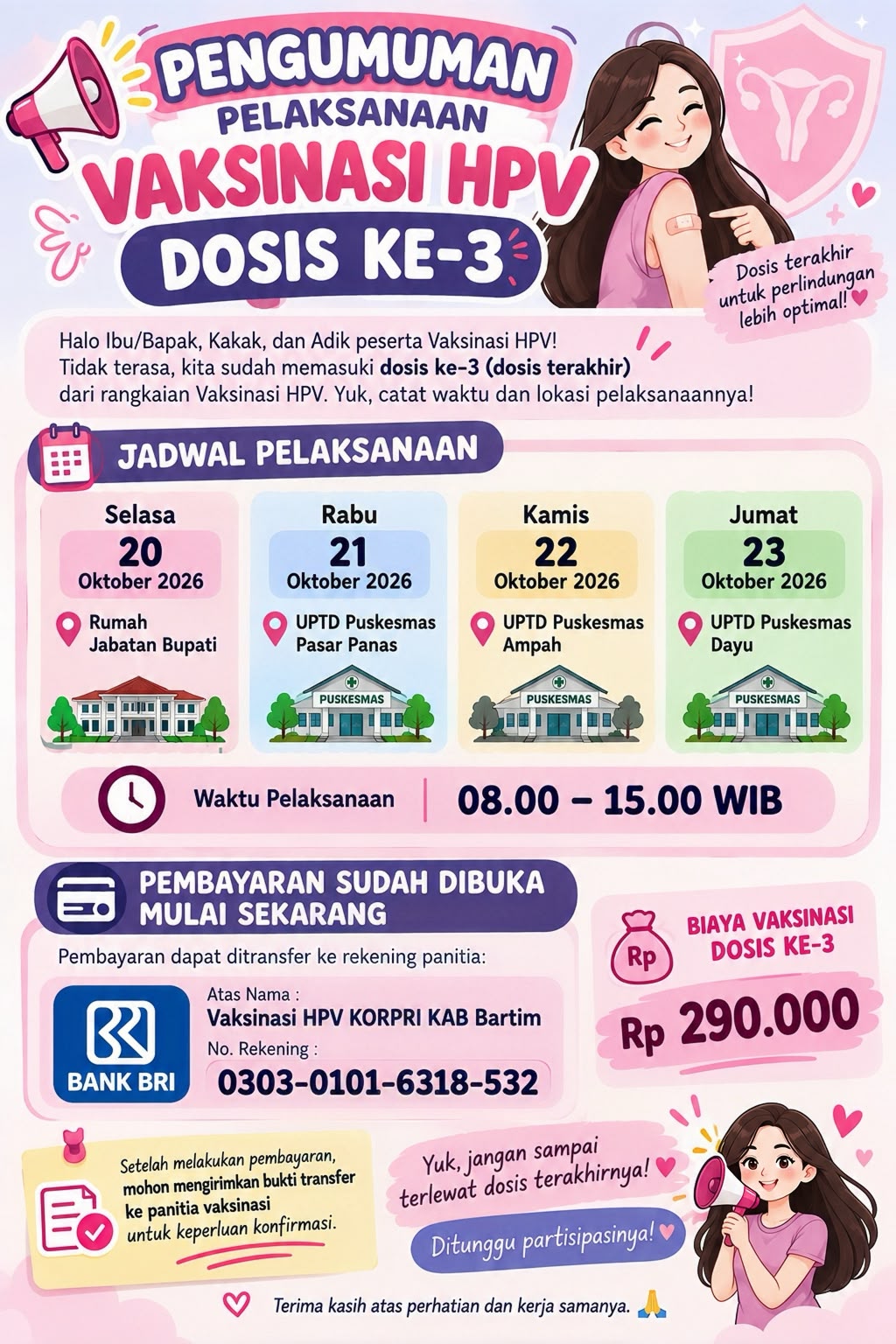 Pelaksanaan Vaksinasi HVP Dosis Ke-3